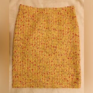 J Crew tweed neon pencil skirt size 8